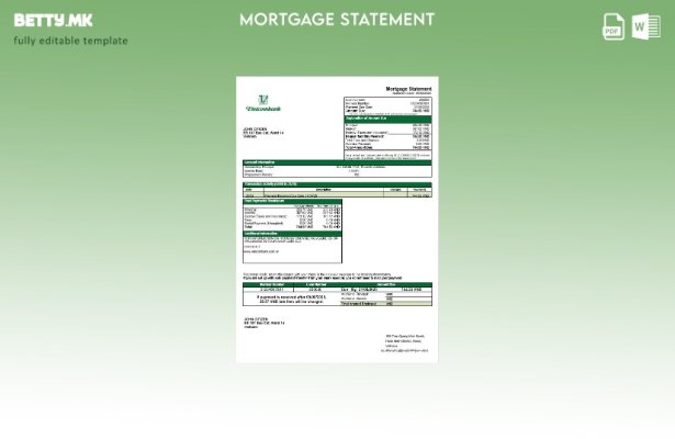 модерен стил Виетнам Vietcombank хипотека изјава во формати Word и PDF шаблон